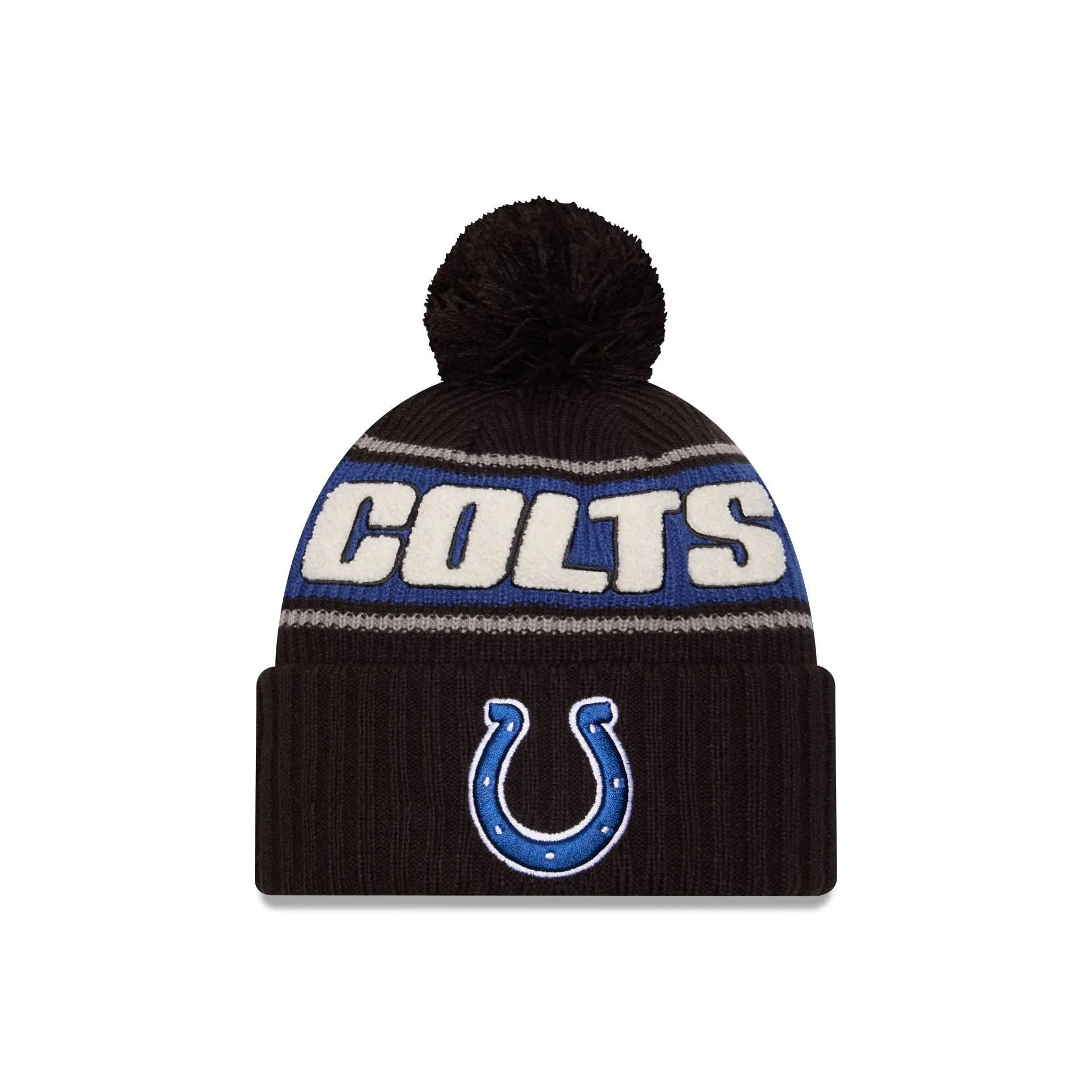 Indianapolis Colts 2024 Cold Weather Black Pom Knit Hat sold by New Era