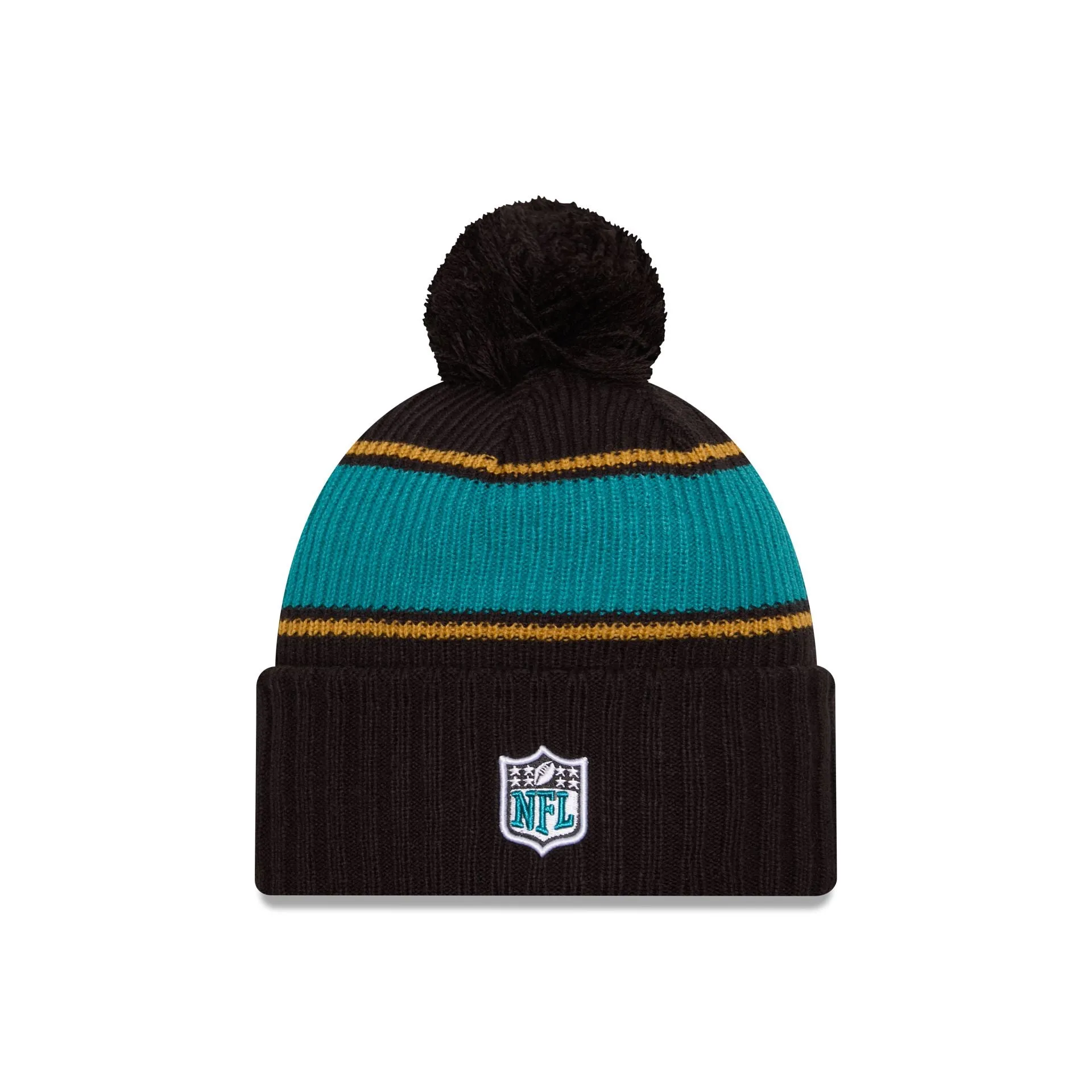 Jacksonville Jaguars 2024 Cold Weather Black Pom Knit Hat sold by New Era product image thumbnail 2