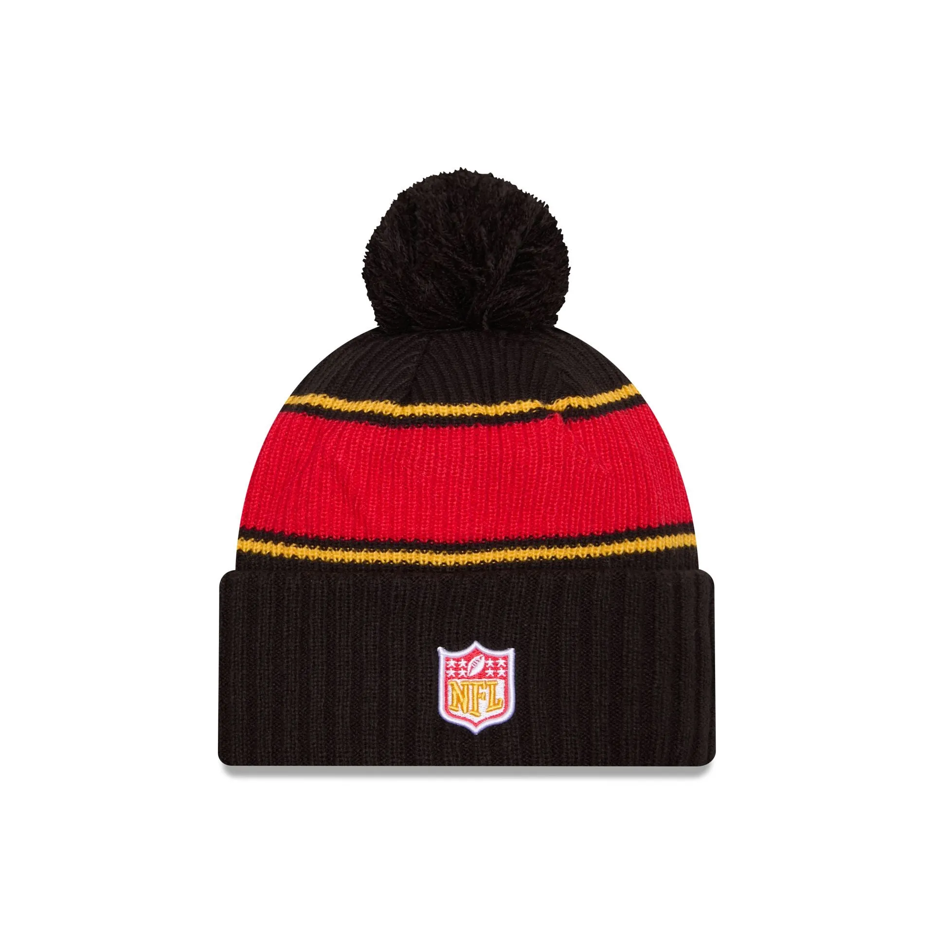 Kansas City Chiefs 2024 Cold Weather Black Pom Knit Hat sold by New Era product image thumbnail 2