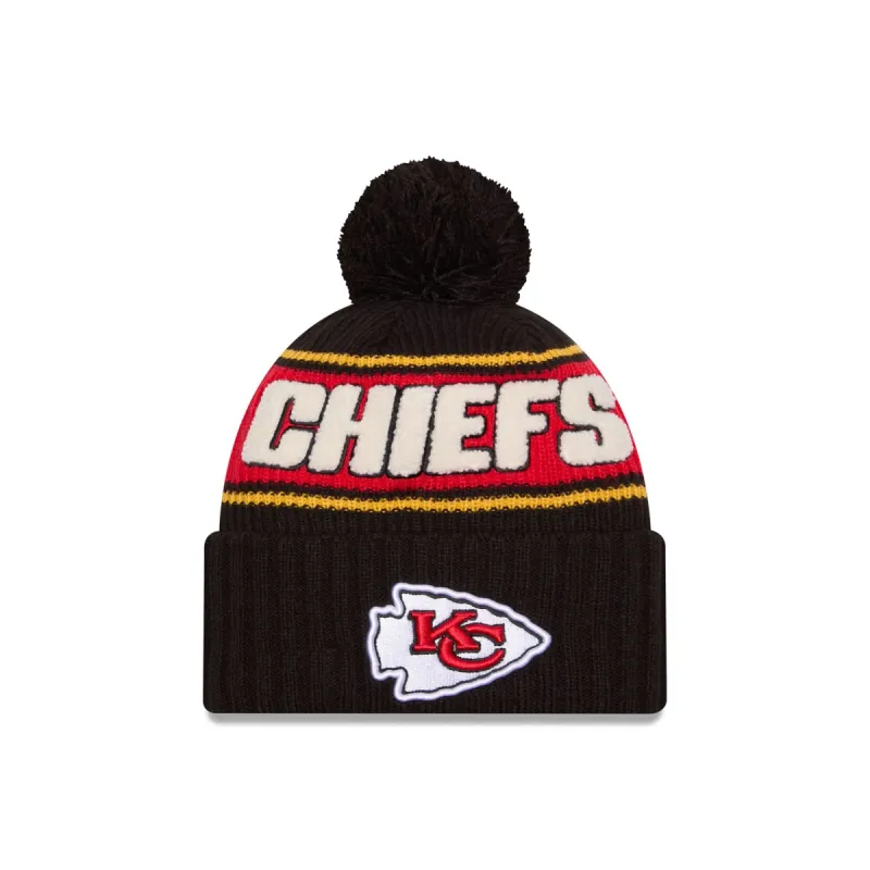 Kansas City Chiefs 2024 Cold Weather Black Pom Knit Hat sold by New Era