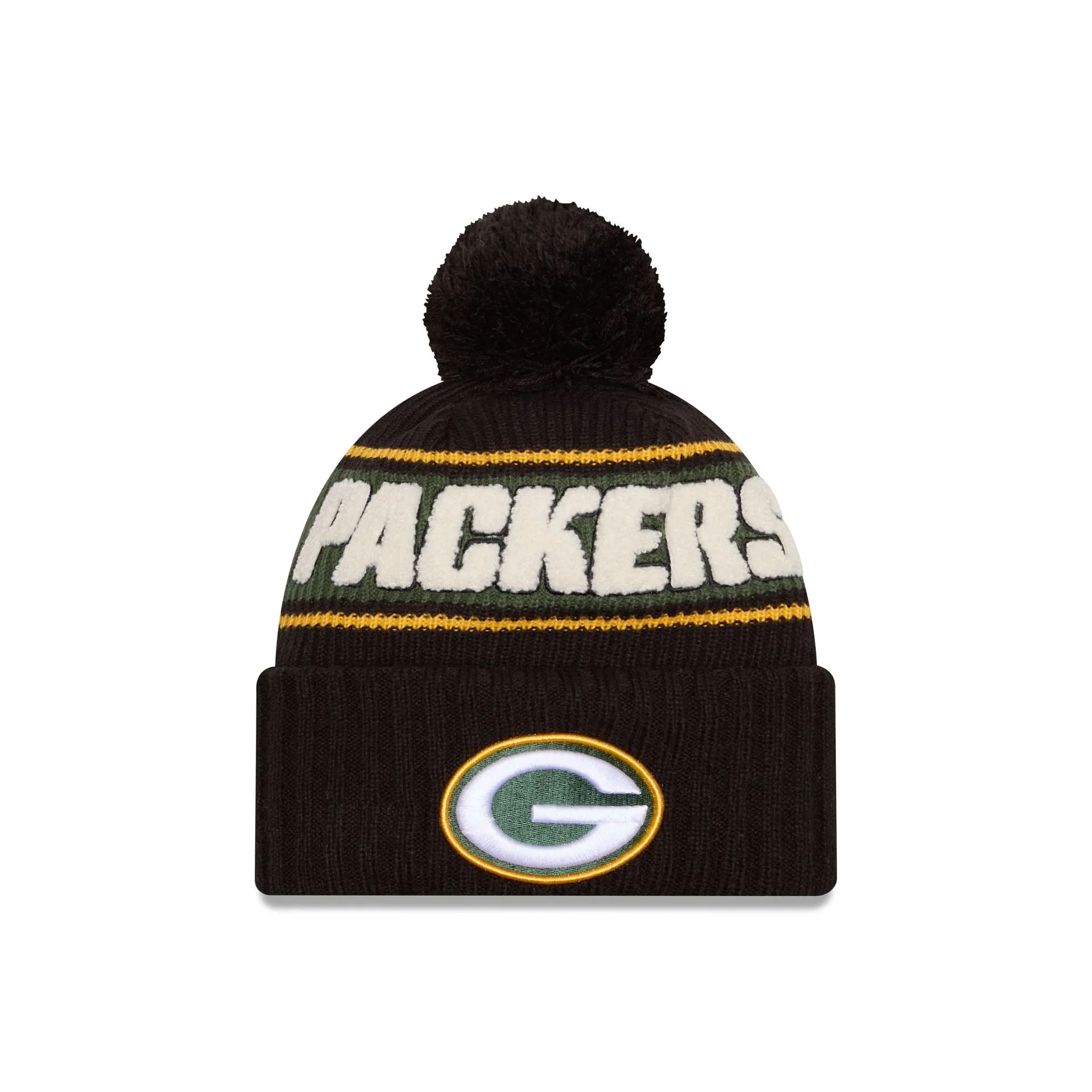 Green Bay Packers 2024 Cold Weather Black Pom Knit Hat sold by New Era