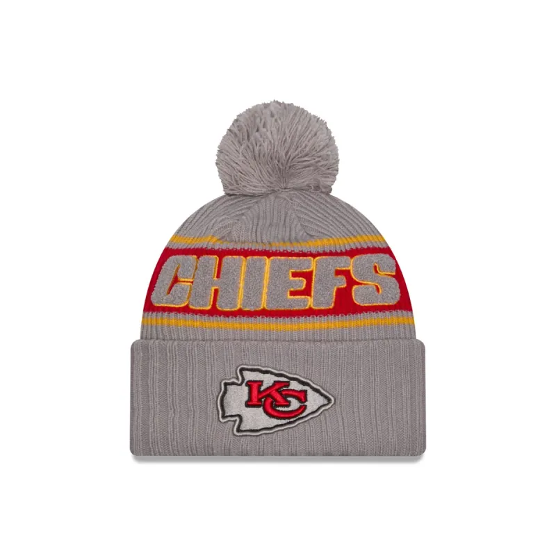 Kansas City Chiefs 2024 Cold Weather Gray Pom Knit Hat sold by New Era