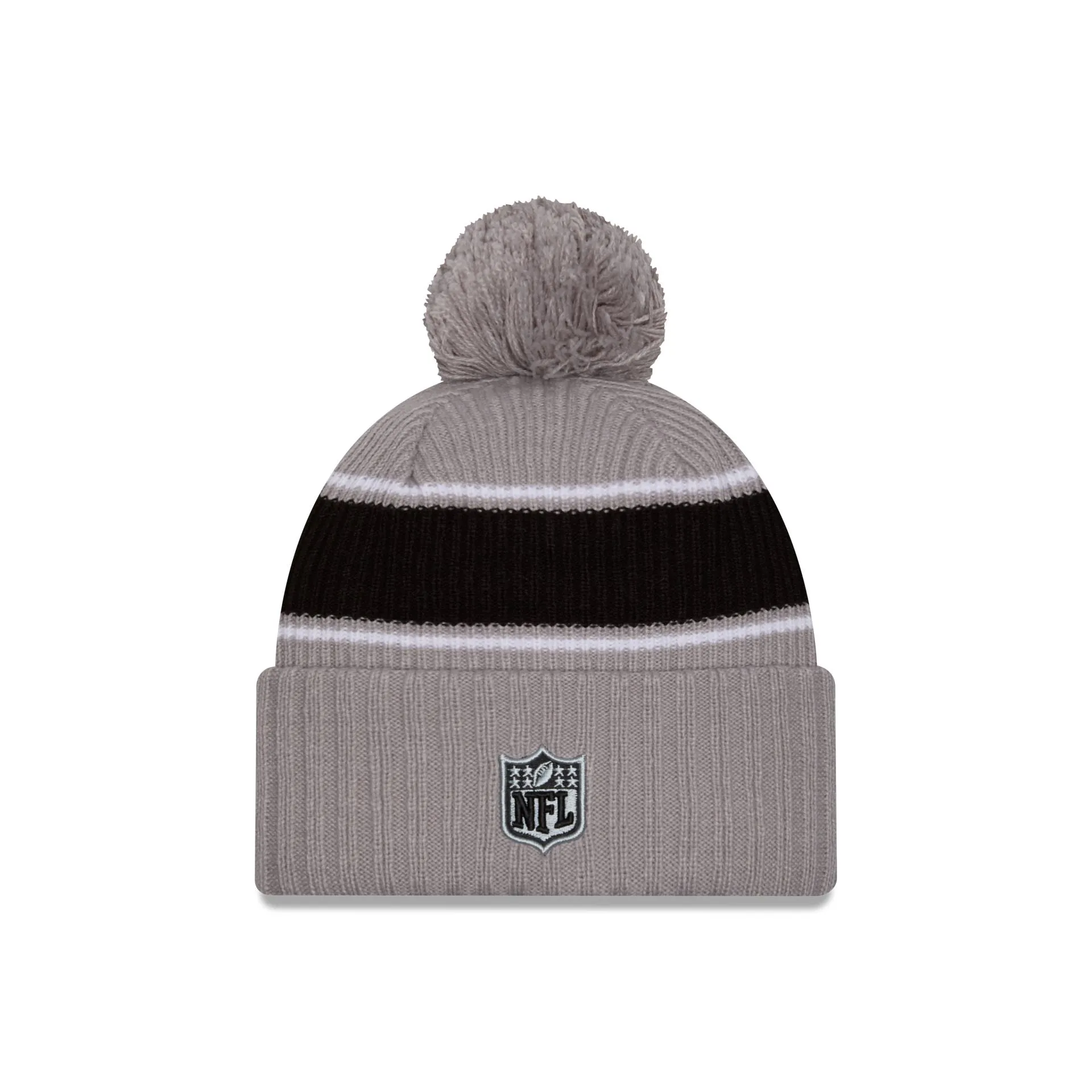 Las Vegas Raiders 2024 Cold Weather Gray Pom Knit Hat sold by New Era product image thumbnail 2