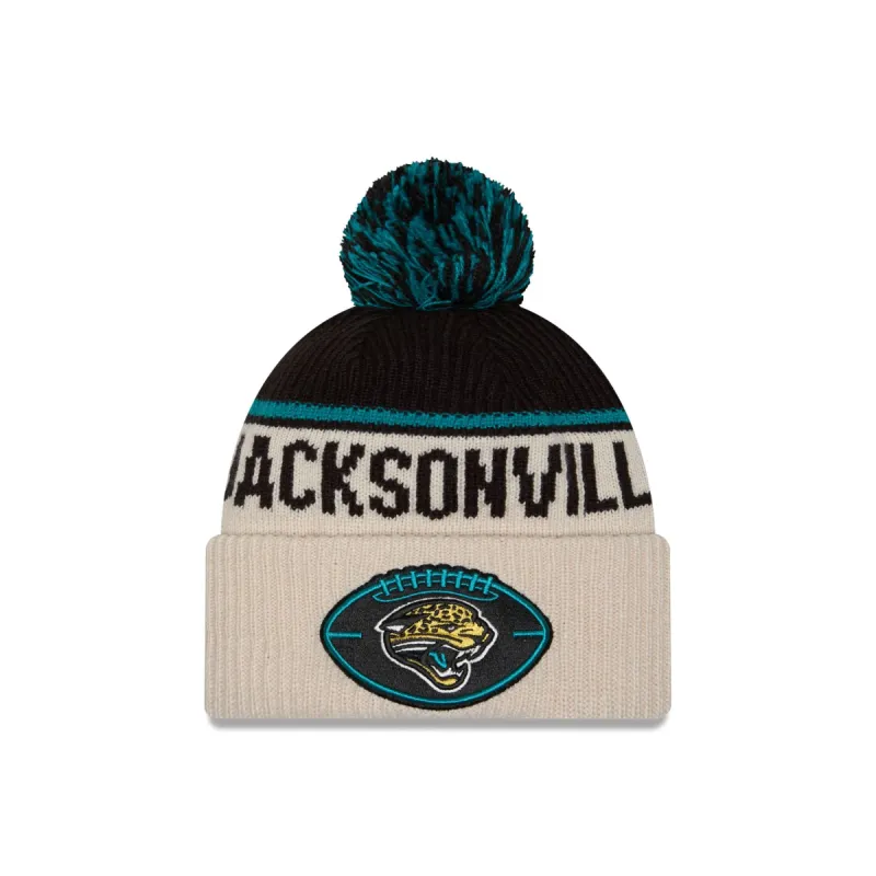 Jacksonville Jaguars 2024 Cold Weather Historic Pom Knit Hat sold by New Era