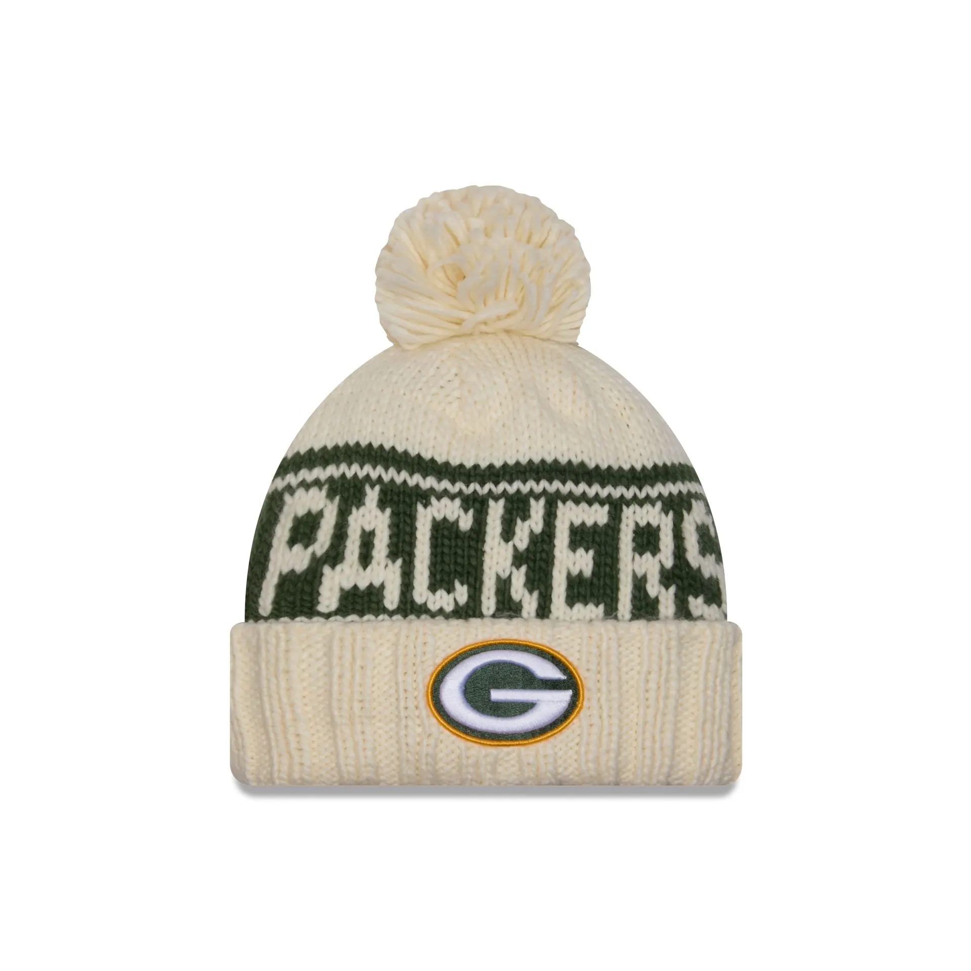 Green Bay Packers 2024 Cold Weather Chrome Pom Knit Hat sold by New Era