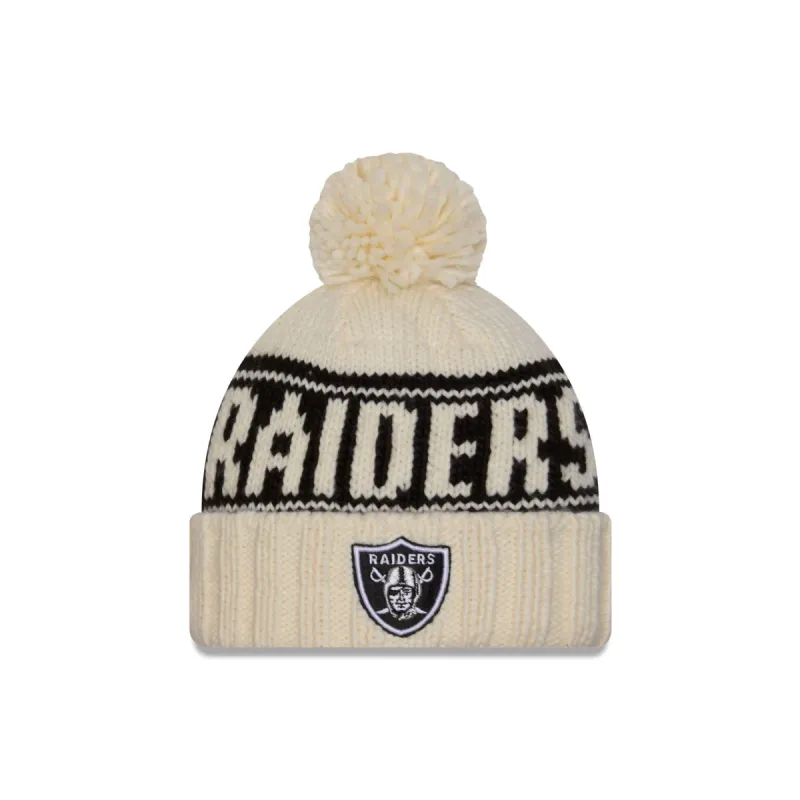 Las Vegas Raiders 2024 Cold Weather Chrome Pom Knit Hat sold by New Era