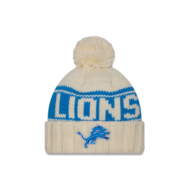 Detroit Lions 2024 Cold Weather Chrome Pom Knit Hat sold by New Era