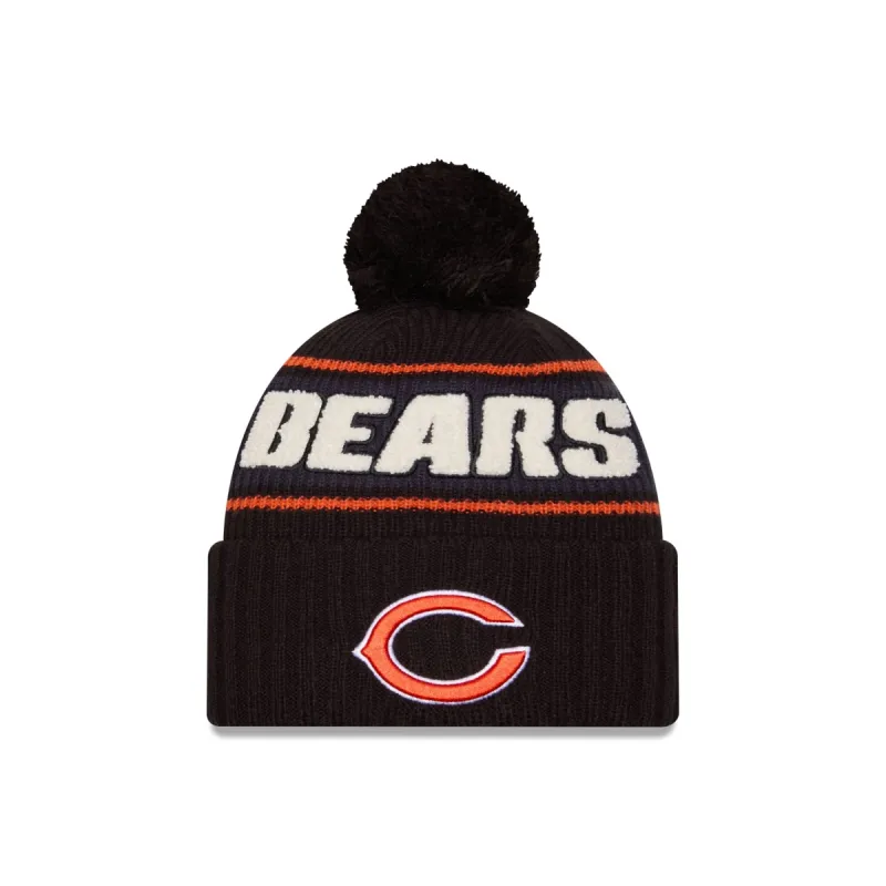 Chicago Bears 2024 Cold Weather Black Pom Knit Hat sold by New Era