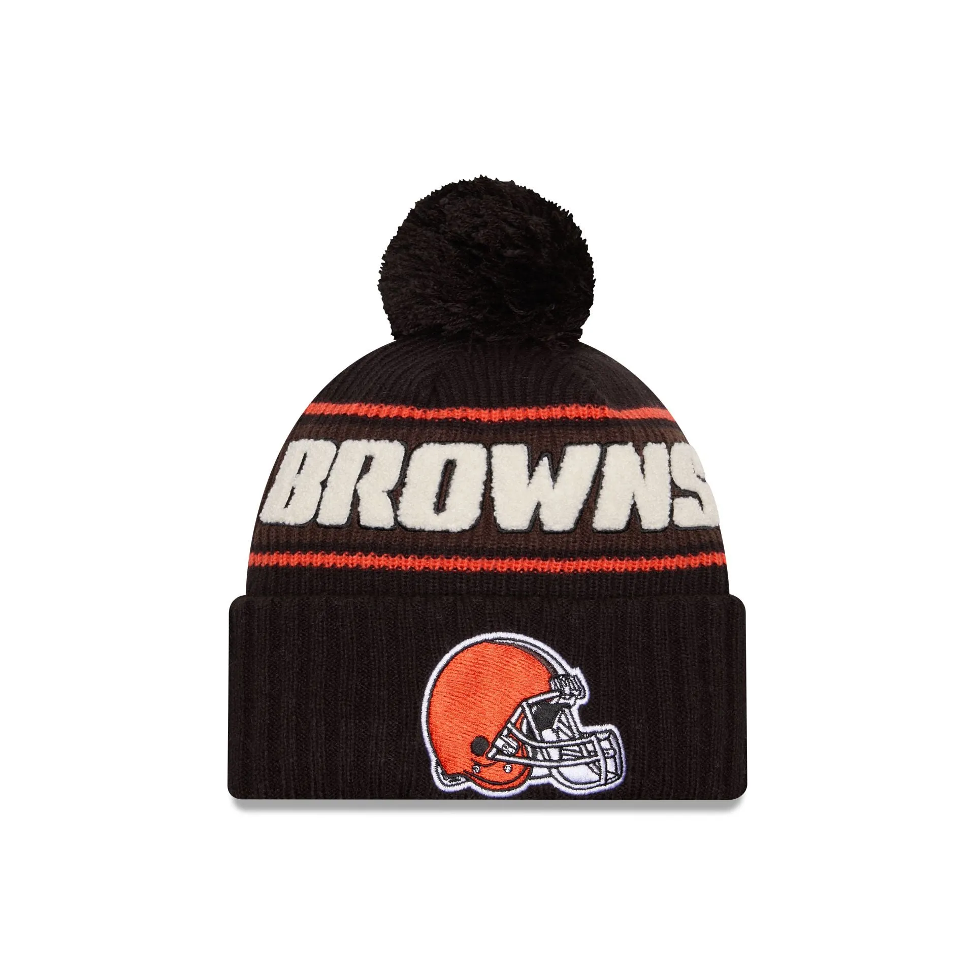 Cleveland Browns 2024 Cold Weather Black Pom Knit Hat sold by New Era