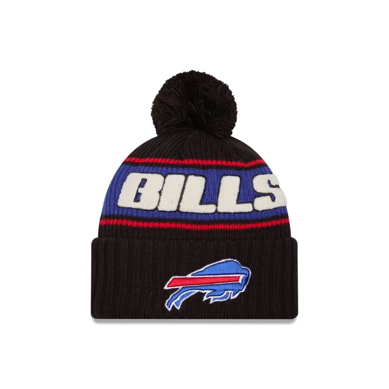Buffalo Bills 2024 Cold Weather Black Pom Knit Hat sold by New Era