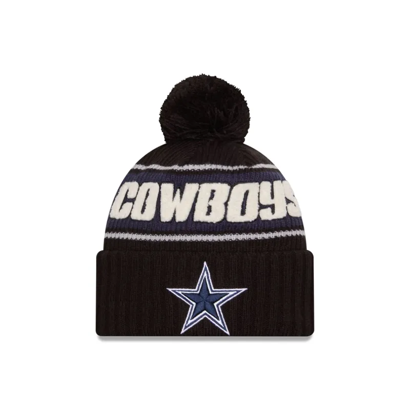 Dallas Cowboys 2024 Cold Weather Black Pom Knit Hat sold by New Era