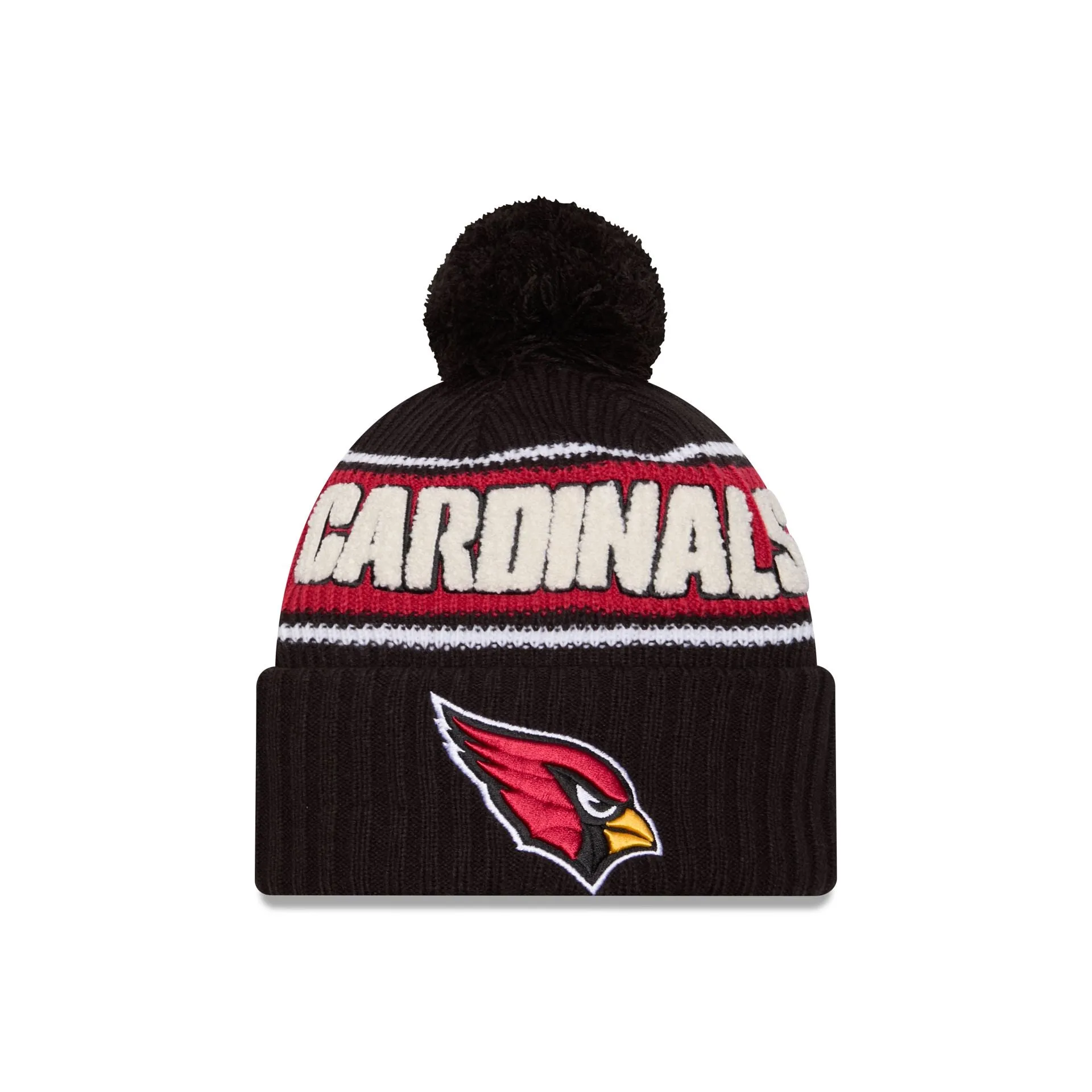 Arizona Cardinals 2024 Cold Weather Black Pom Knit Hat sold by New Era
