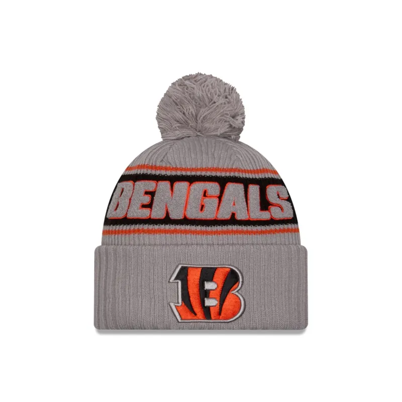 Cincinnati Bengals 2024 Cold Weather Gray Pom Knit Hat sold by New Era
