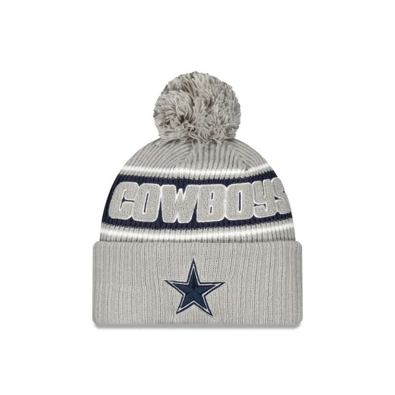 Dallas Cowboys 2024 Cold Weather Gray Pom Knit Hat sold by New Era