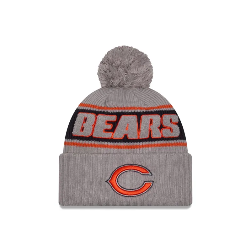 Chicago Bears 2024 Cold Weather Gray Pom Knit Hat sold by New Era