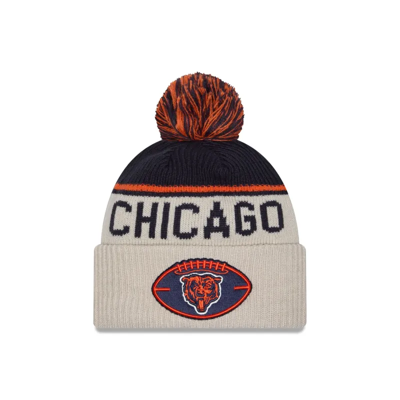 Chicago Bears 2024 Cold Weather Historic Pom Knit Hat sold by New Era