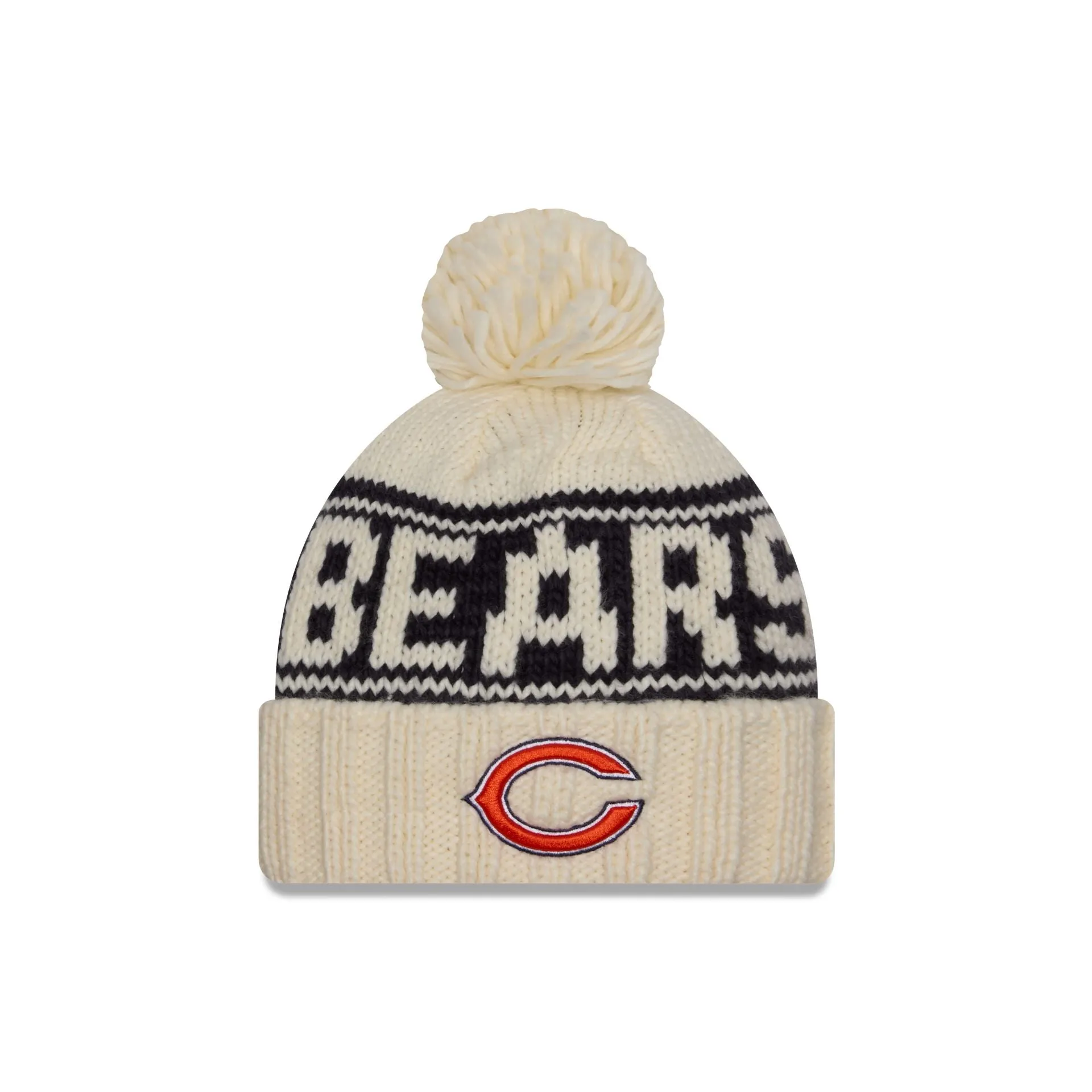 Chicago Bears 2024 Cold Weather Chrome Pom Knit Hat sold by New Era