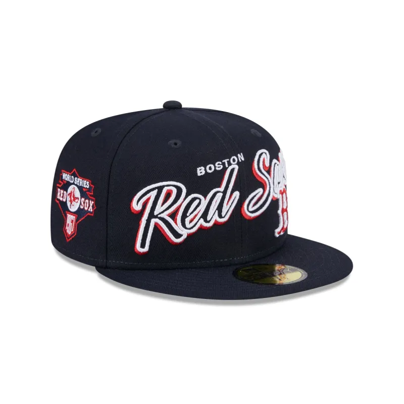 Boston Red Sox Script Sided 59FIFTY Fitted Hat sold by New Era