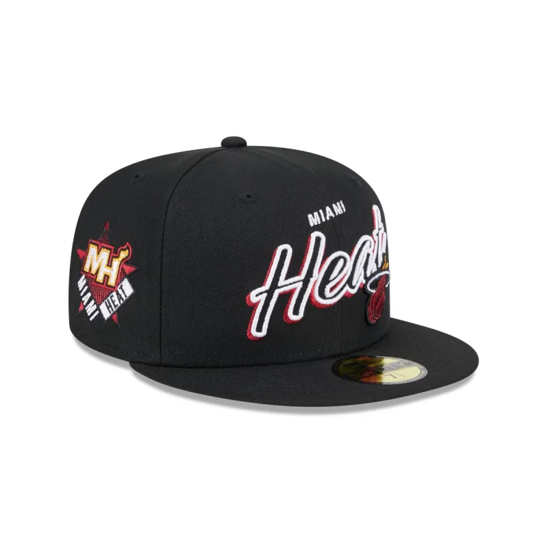 Miami Heat Script Sided 59FIFTY Fitted Hat sold by New Era