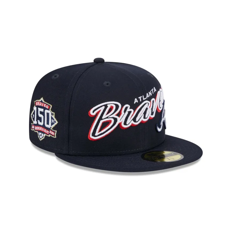 Atlanta Braves Script Sided 59FIFTY Fitted Hat sold by New Era