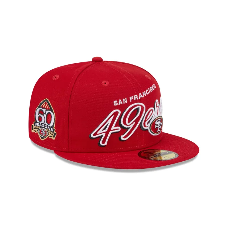 San Francisco 49ers Script Sided 59FIFTY Fitted Hat made by New Era