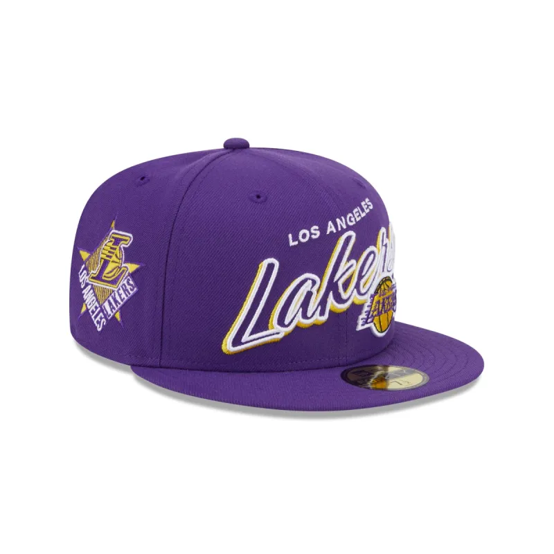 Los Angeles Lakers Script Sided 59FIFTY Fitted Hat sold by New Era