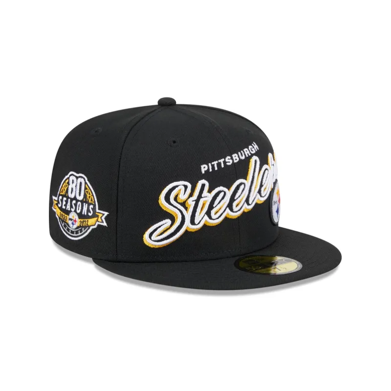 Pittsburgh Steelers Script Sided 59FIFTY Fitted Hat sold by New Era
