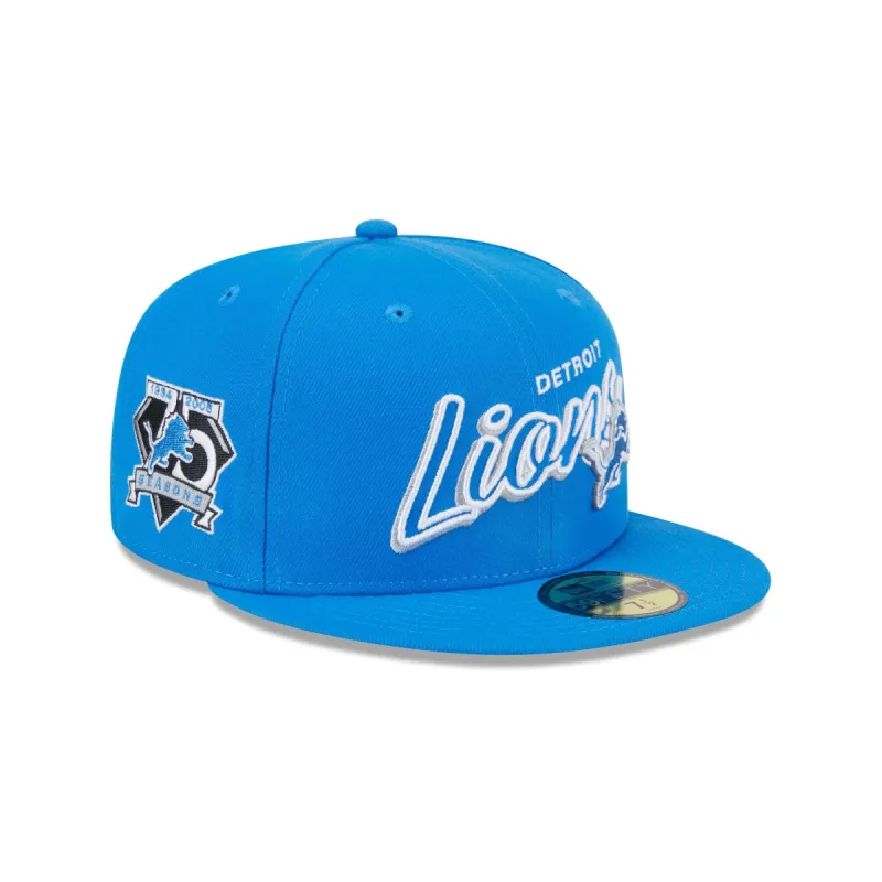Detroit Lions Script Sided 59FIFTY Fitted Hat sold by New Era