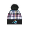 Miami Dolphins 2024 Crucial Catch Women's Pom Knit Hat sold by New Era