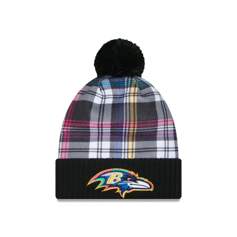 Baltimore Ravens 2024 Crucial Catch Sport Pom Knit Hat sold by New Era