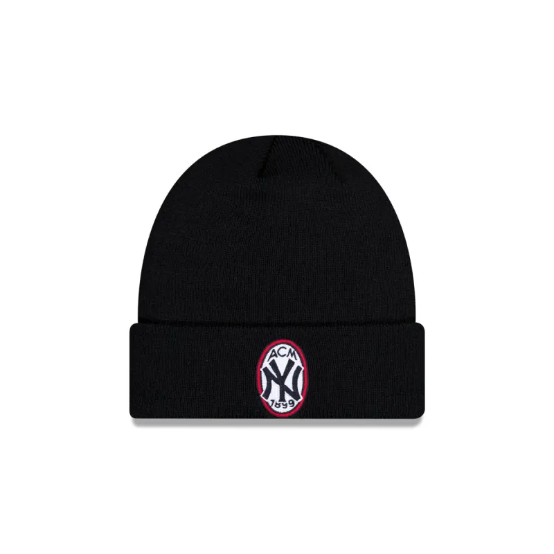 AC Milan x New York Yankees Black Knit Beanie made by New Era