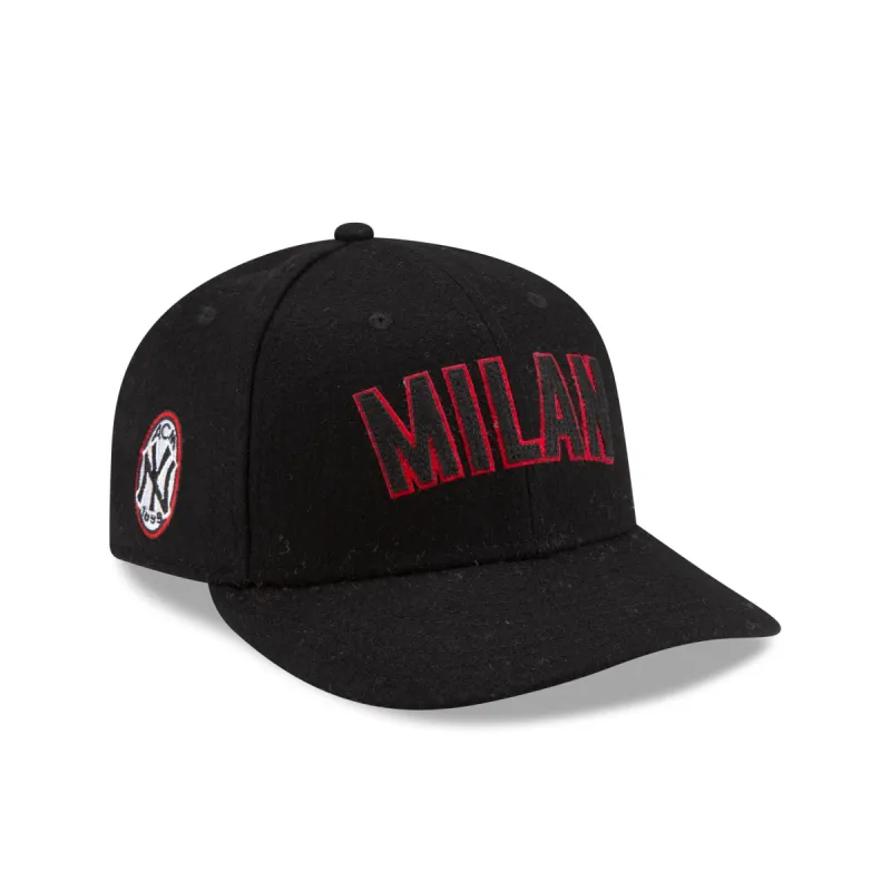 AC Milan x New York Yankees Black Twill Low Profile 9FIFTY Adjustable Hat sold by New Era