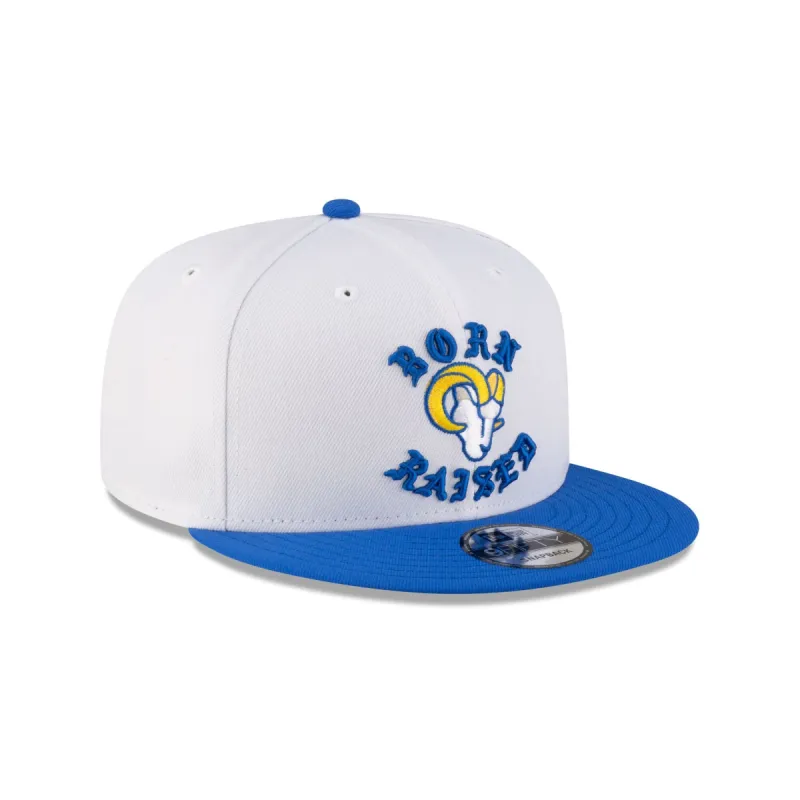Born x Raised Los Angeles Rams White 9FIFTY Snapback sold by New Era