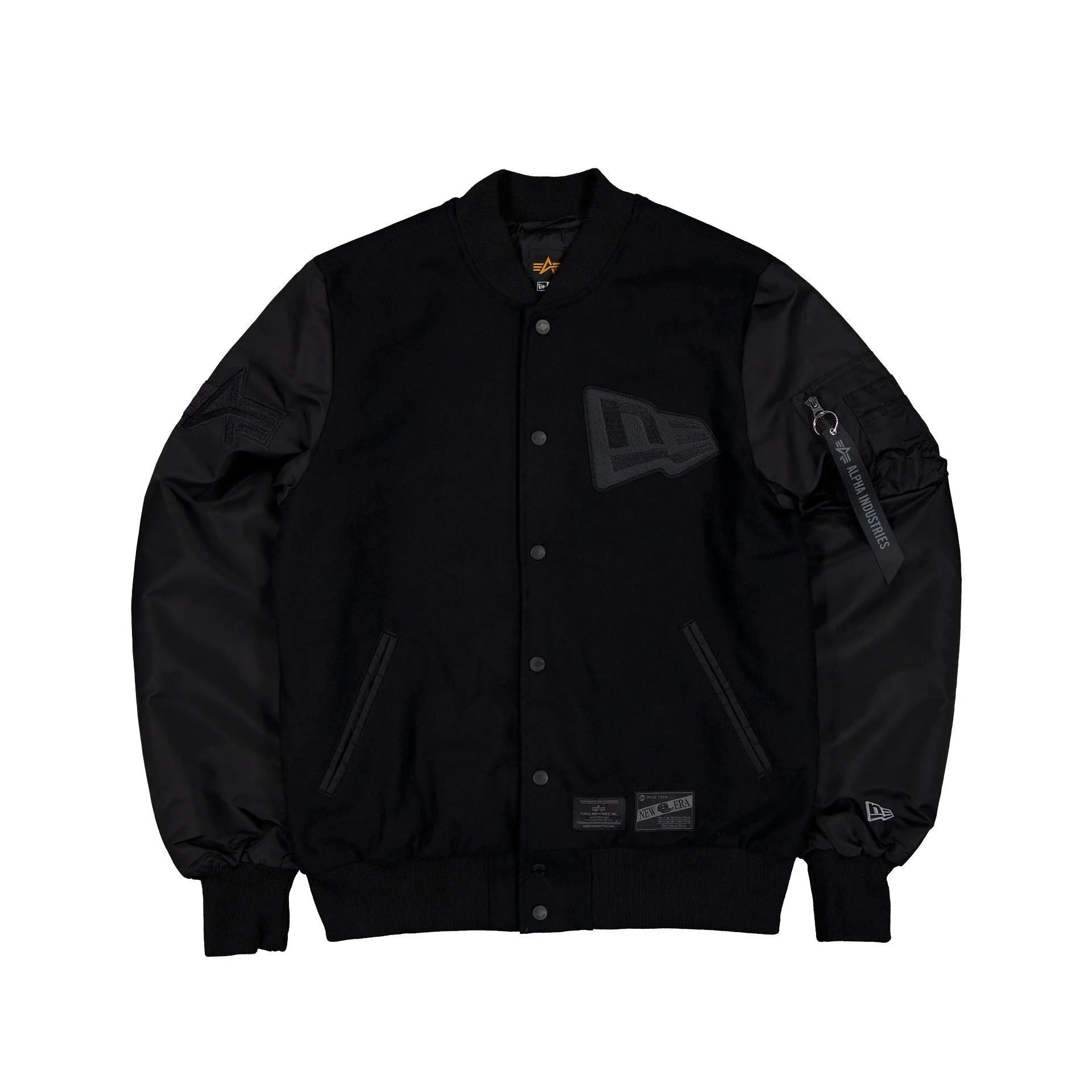 Alpha Industries x New Era Cap MA-1 Wool Varsity Jacket Black sold by New Era