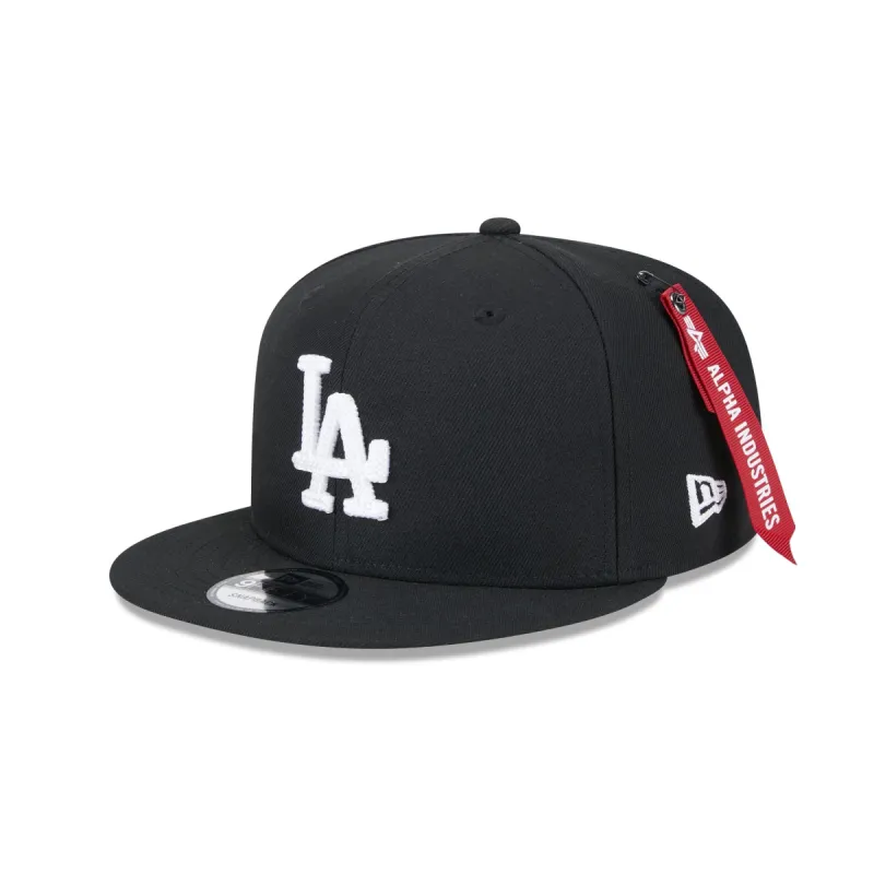 Alpha Industries x Los Angeles Dodgers Black 9FIFTY Snapback Hat sold by New Era