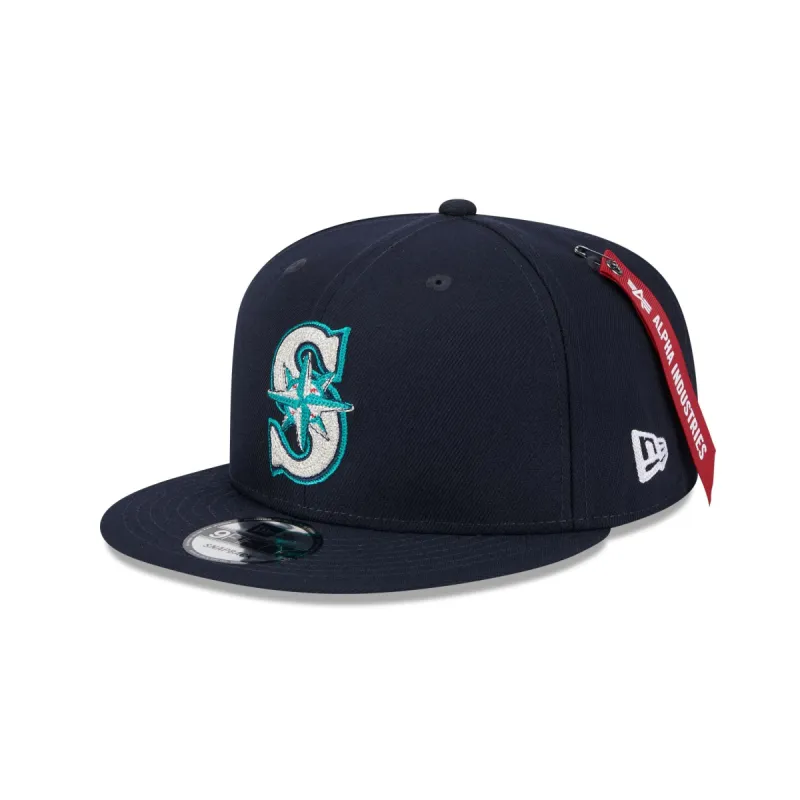 Alpha Industries x Seattle Mariners Navy 9FIFTY Snapback Hat sold by New Era