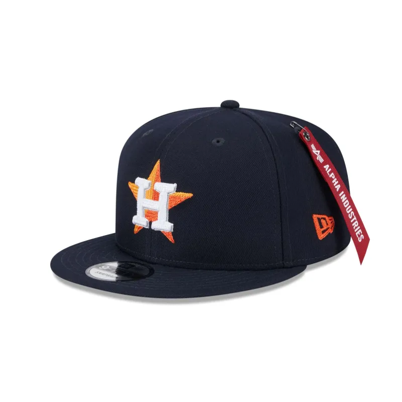 Alpha Industries x Houston Astros Navy 9FIFTY Snapback Hat sold by New Era