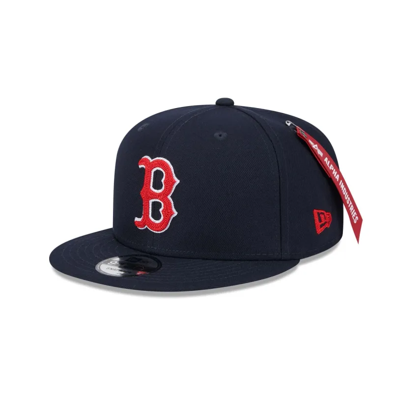 Alpha Industries x Boston Red Sox Navy 9FIFTY Snapback Hat sold by New Era