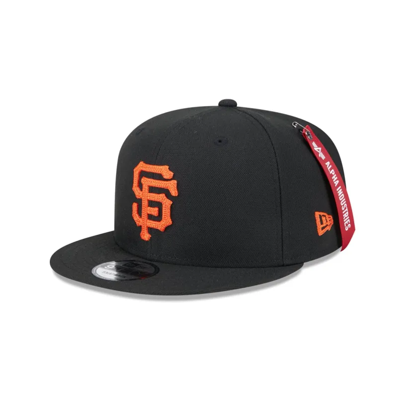 Alpha Industries x San Francisco Giants Black 9FIFTY Snapback Hat sold by New Era
