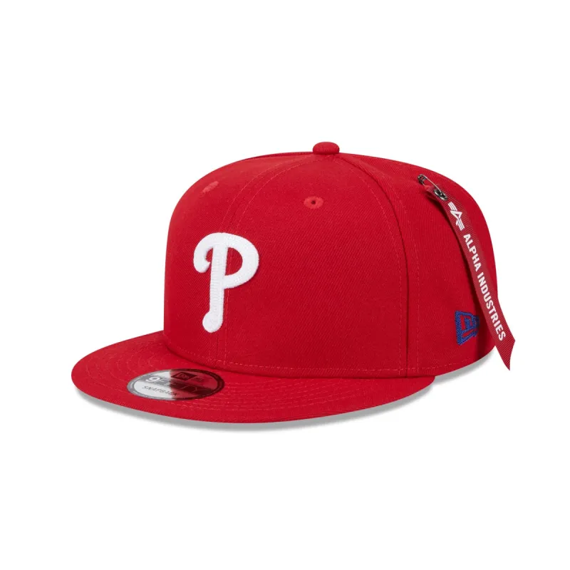 Alpha Industries x Philadelphia Phillies Red 9FIFTY Snapback Hat sold by New Era