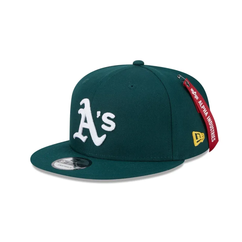 Alpha Industries x Oakland Athletics Green 9FIFTY Snapback Hat sold by New Era