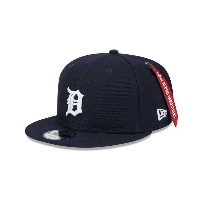 Alpha Industries x Detroit Tigers Navy 9FIFTY Snapback Hat sold by New Era