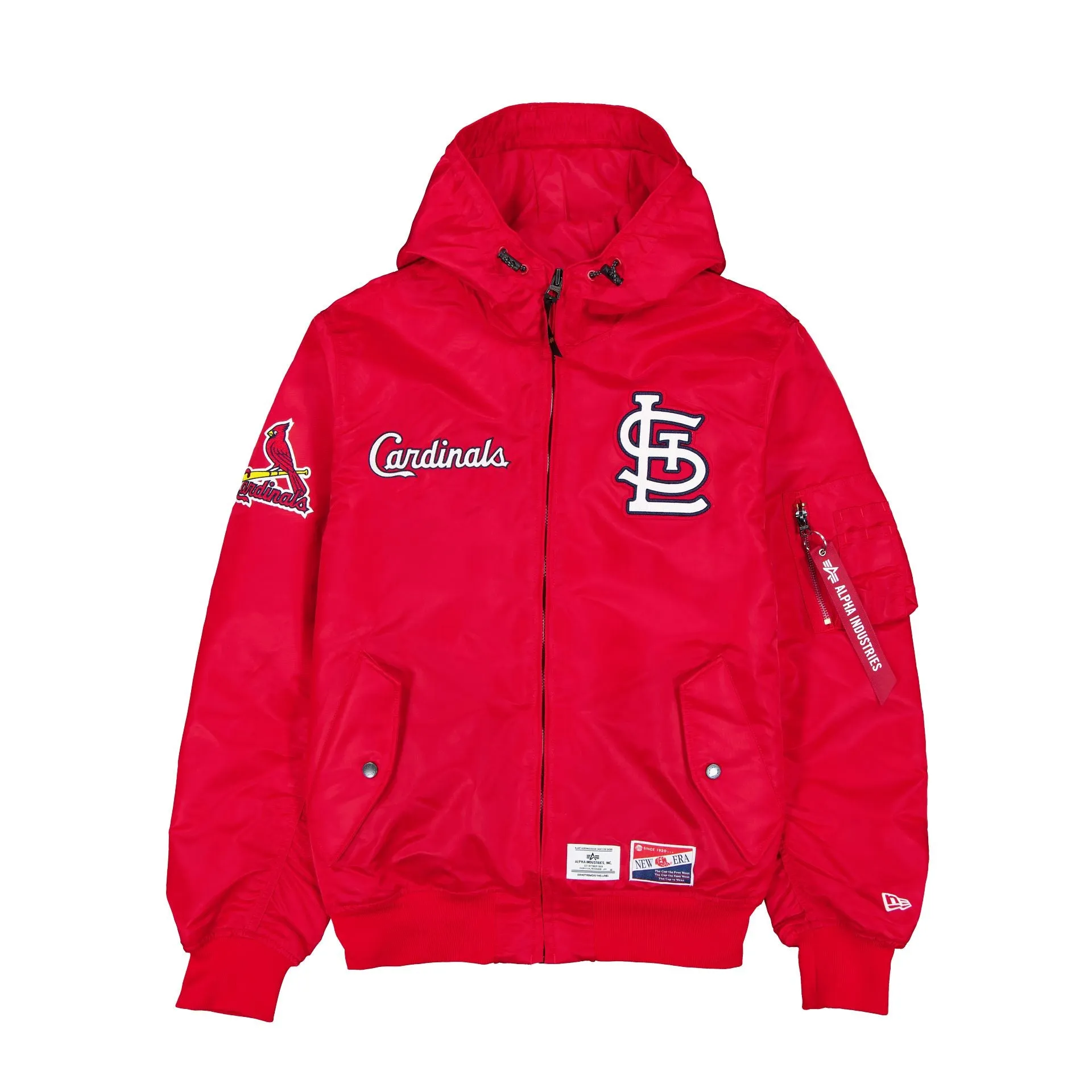 Alpha Industries x St. Louis Cardinals L-2B Hooded Bomber Jacket sold by New Era