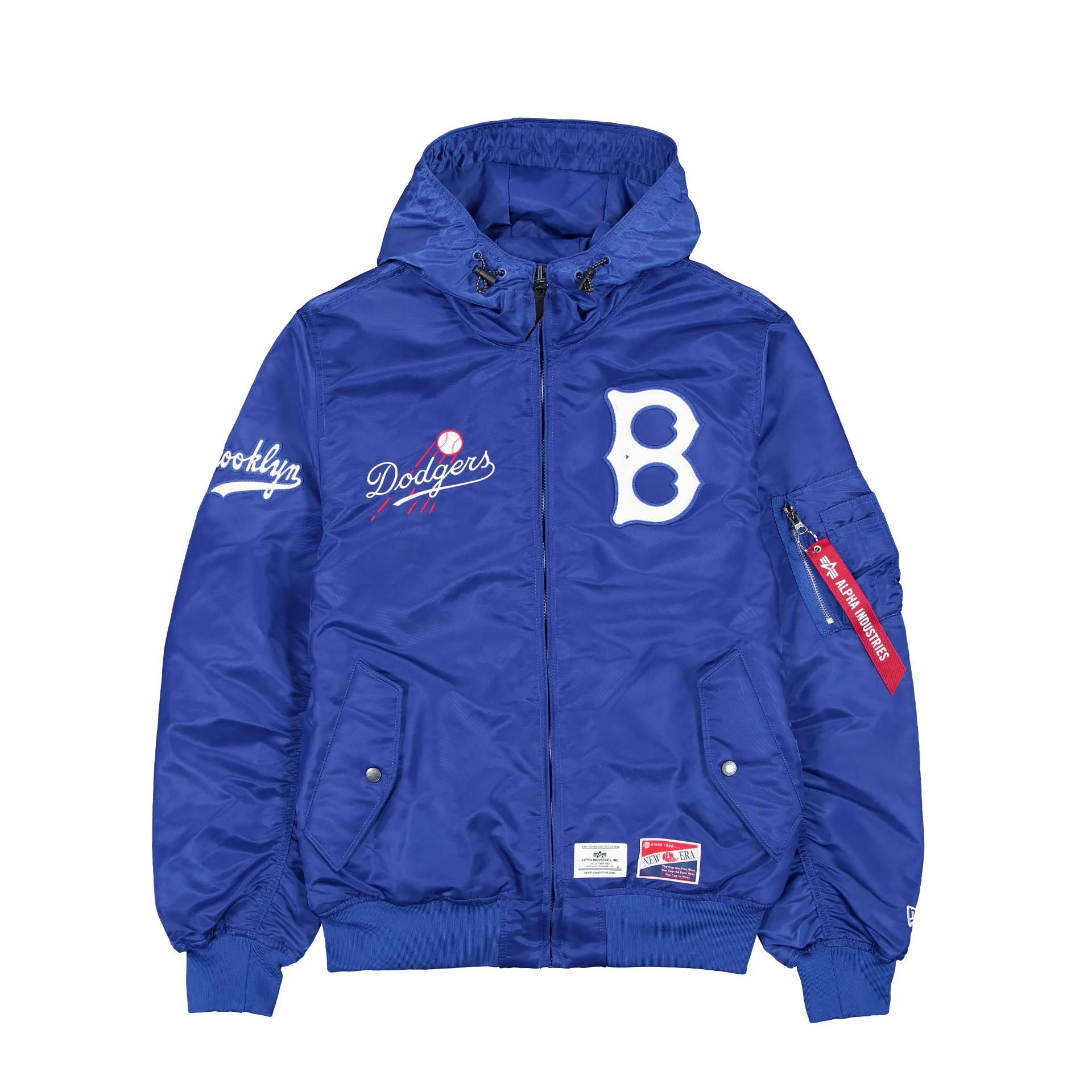 Alpha Industries x Brooklyn Dodgers Cooperstown L-2B Hooded Bomber Jacket sold by New Era
