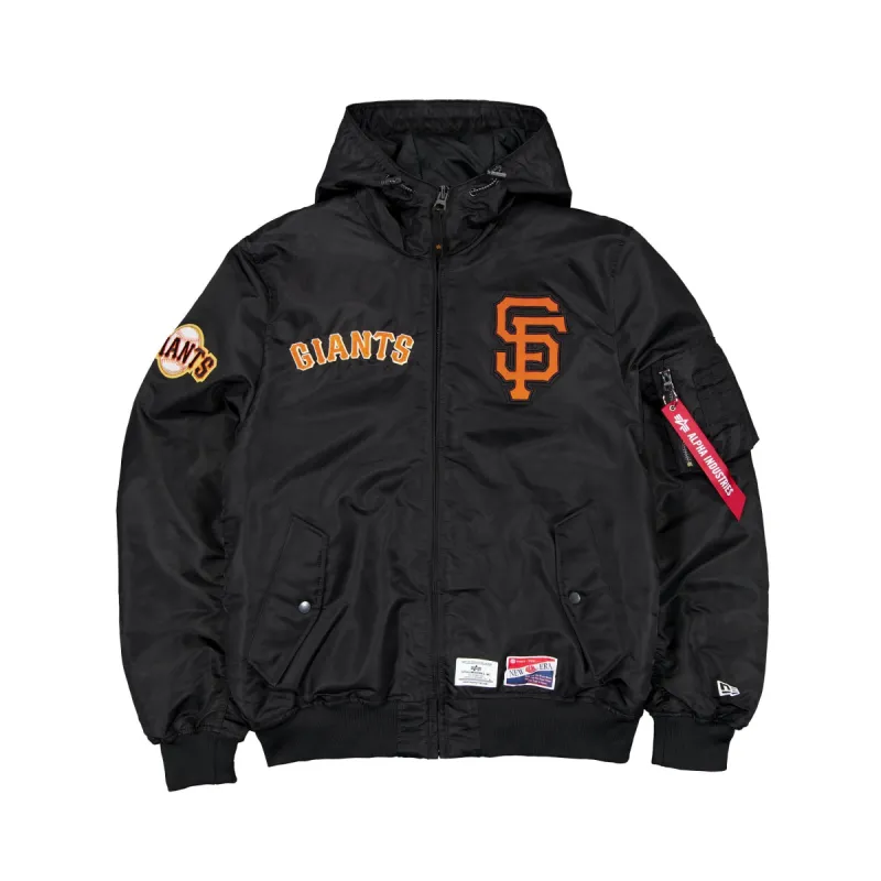 Alpha Industries x San Francisco Giants L-2B Hooded Bomber Jacket sold by New Era