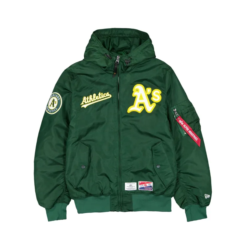 Alpha Industries x Oakland Athletics L-2B Hooded Bomber Jacket sold by New Era