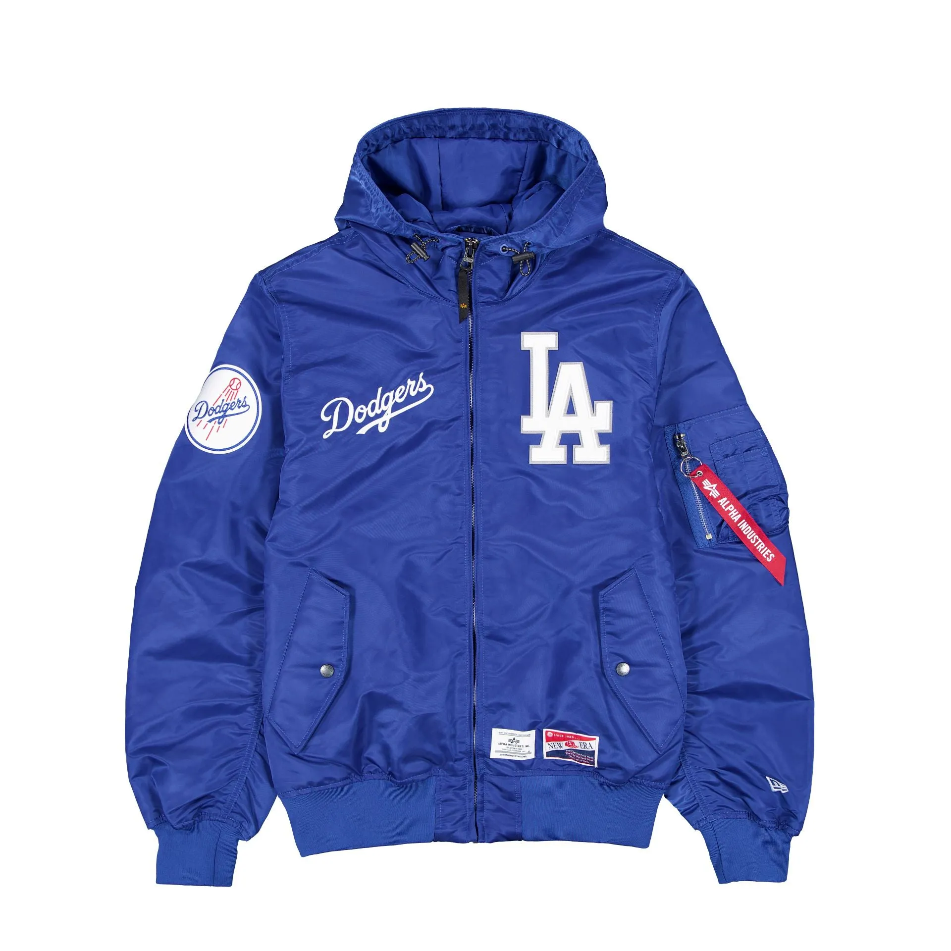 Alpha Industries x Los Angeles Dodgers L-2B Hooded Bomber Jacket Blue sold by New Era