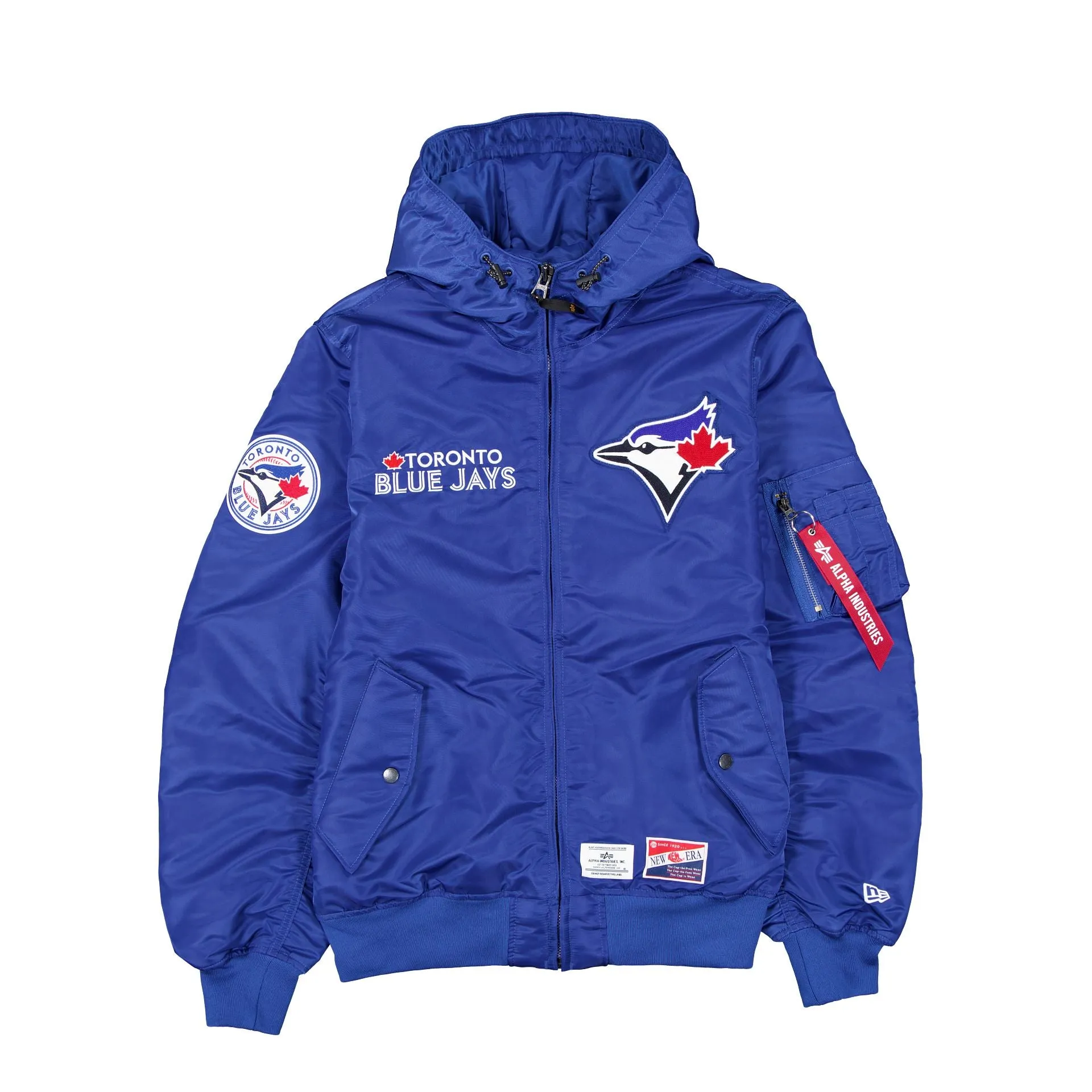 Alpha Industries x Toronto Blue Jays L-2B Hooded Bomber Jacket sold by New Era
