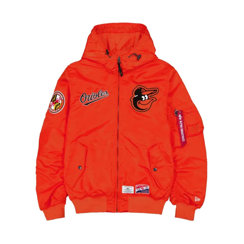 Alpha Industries x Baltimore Orioles L-2B Hooded Bomber Jacket sold by New Era