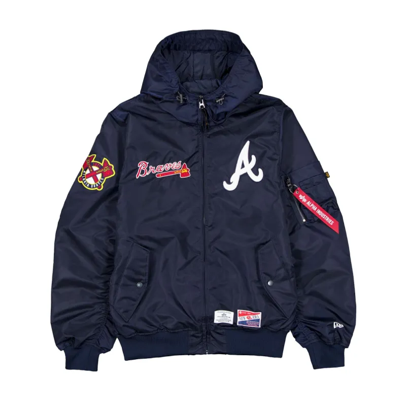 Alpha Industries x Atlanta Braves L-2B Hooded Bomber Jacket sold by New Era